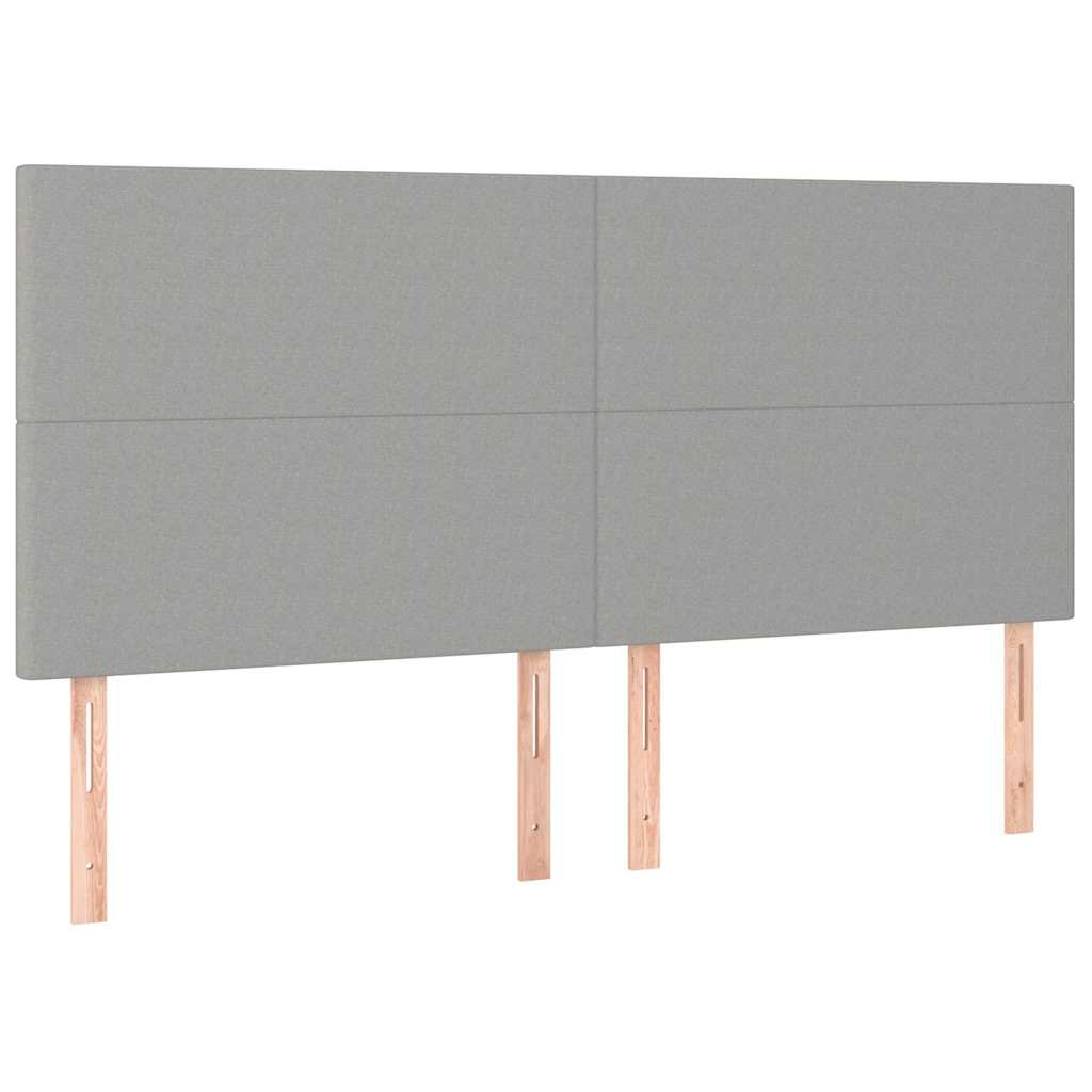 Vidaxl hoofdbord lichtgrijs 200x5x118 128 cm stof