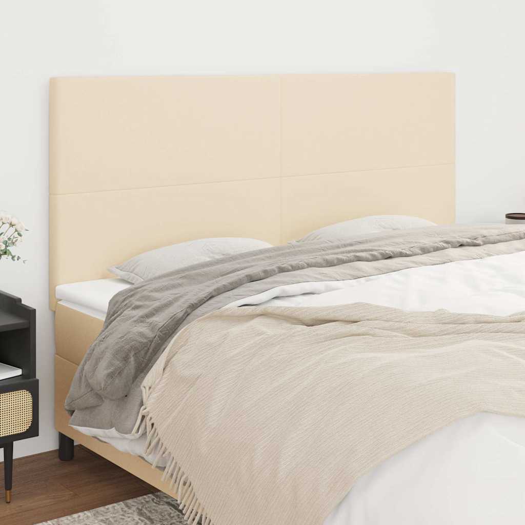 Vidaxl hoofdbord crème 200x5x118 128 cm stof