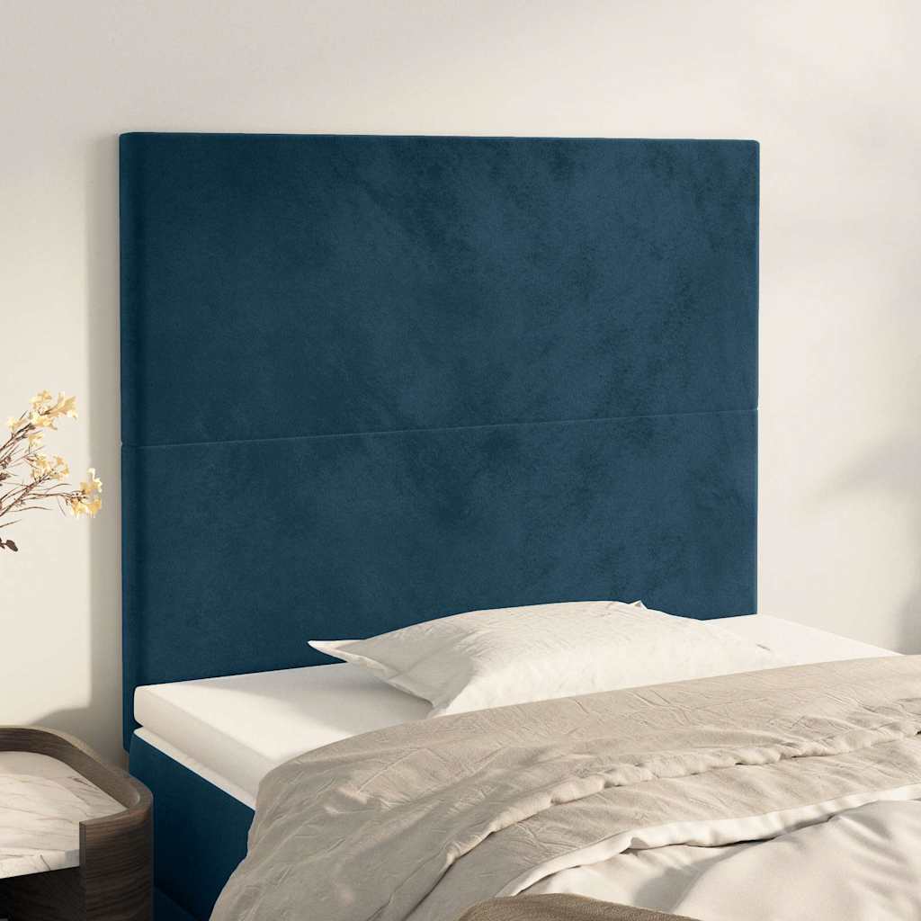 Vidaxl hoofdbord donkerblauw 100x5x118 128 cm fluweel