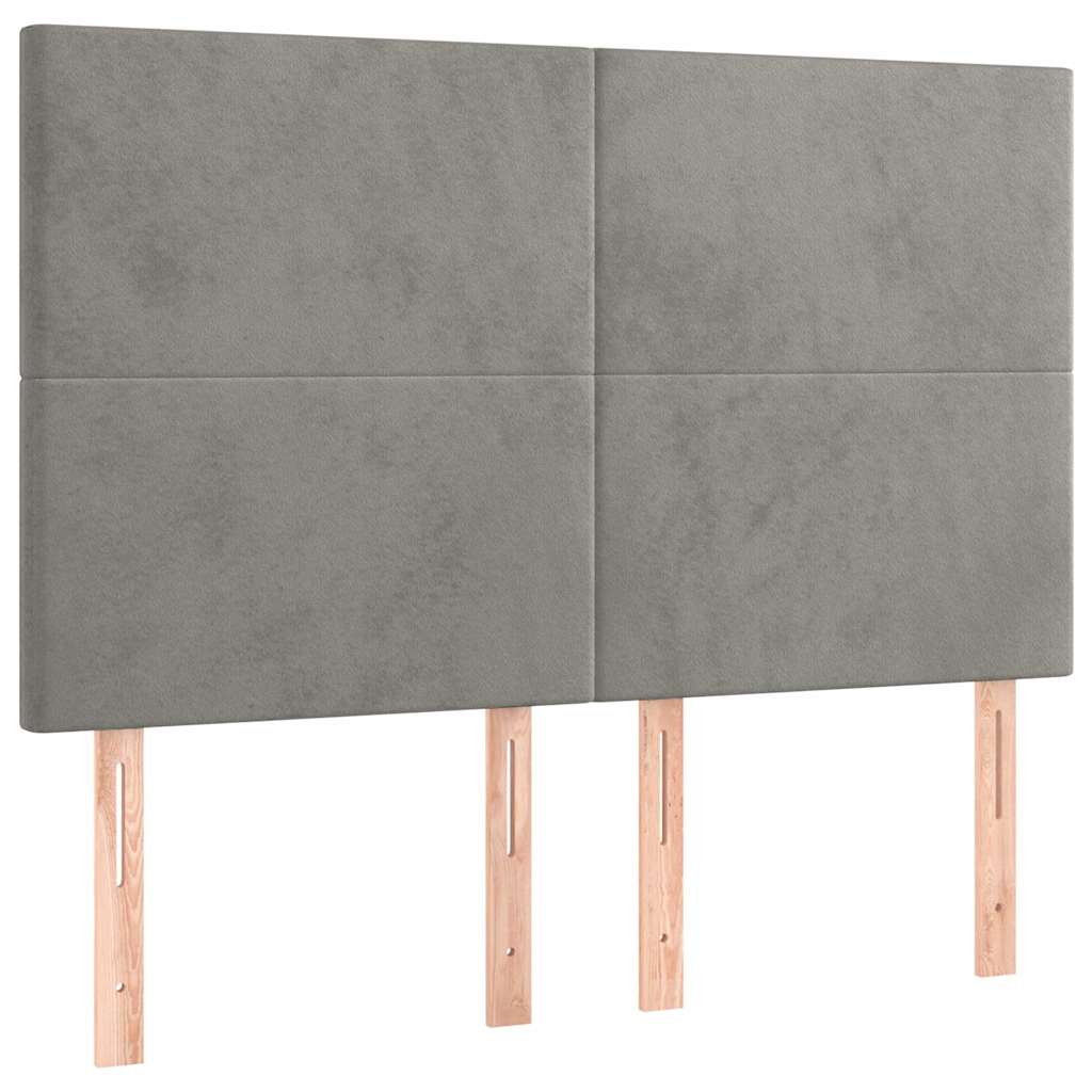 Vidaxl hoofdbord lichtgrijs 144x5x118 128 cm fluweel