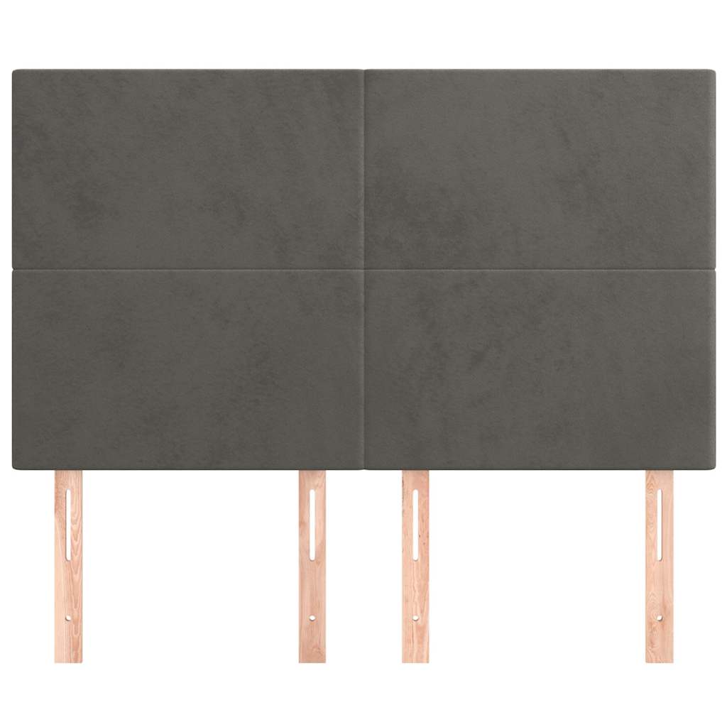 Vidaxl hoofdbord donkergrijs 144x5x118 128 cm fluweel