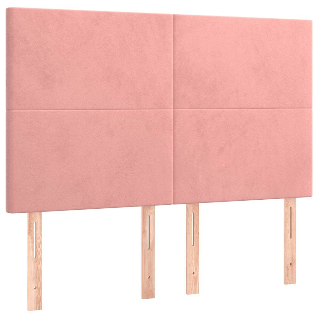 Vidaxl hoofdbord roze 144x5x118 128 cm fluweel