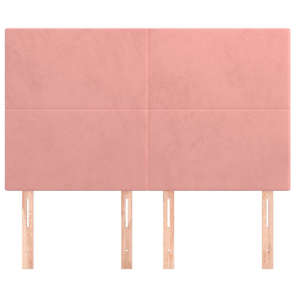 Vidaxl hoofdbord roze 144x5x118 128 cm fluweel