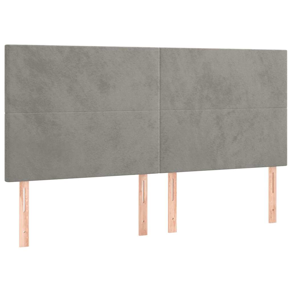 Vidaxl hoofdbord lichtgrijs 160x5x118 128 cm fluweel