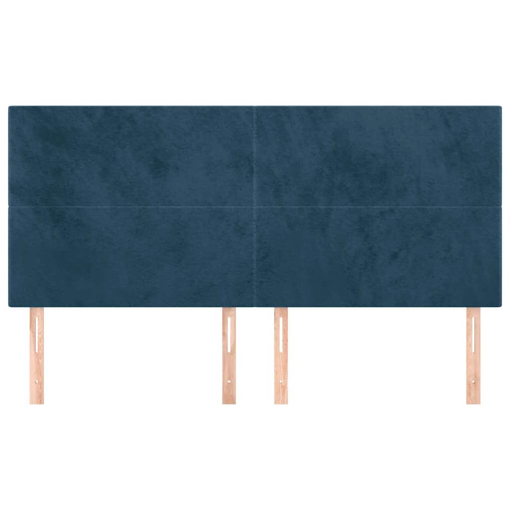 Vidaxl hoofdbord donkerblauw 160x5x118 128 cm fluweel