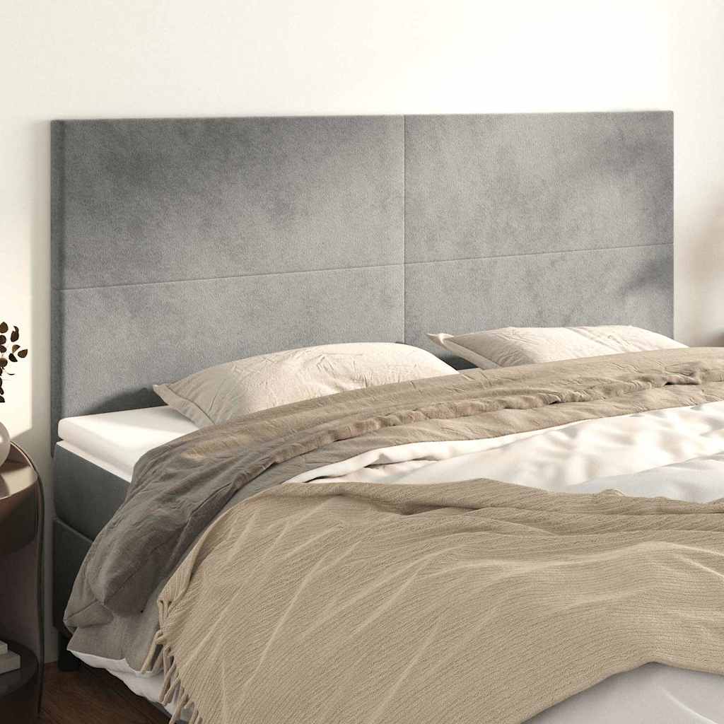Vidaxl hoofdbord lichtgrijs 180x5x118 128 cm fluweel