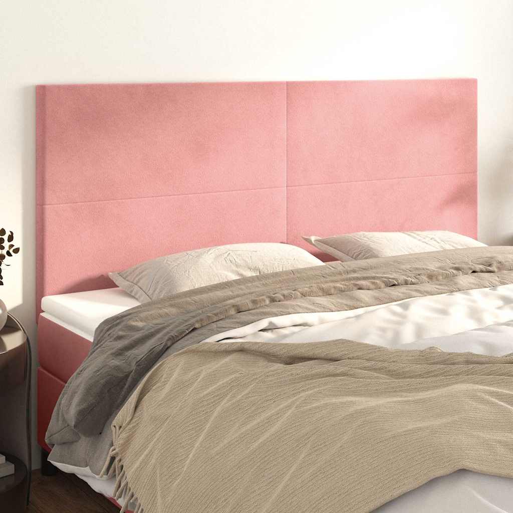 Vidaxl hoofdbord roze 180x5x118 128 cm fluweel