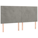 Vidaxl hoofdbord lichtgrijs 200x5x118 128 cm fluweel