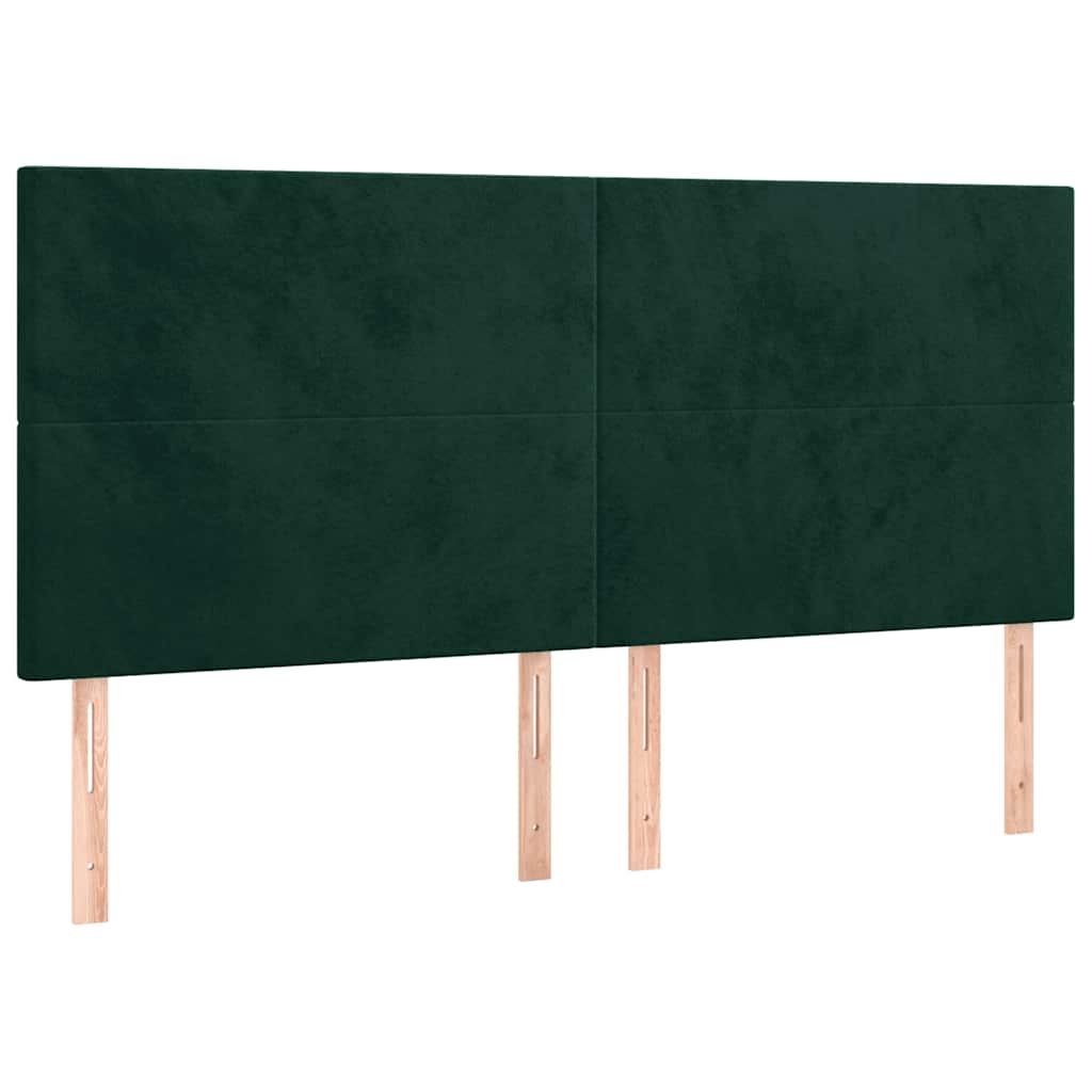 Vidaxl hoofdbord donkergroen 200x5x118 128 cm fluweel