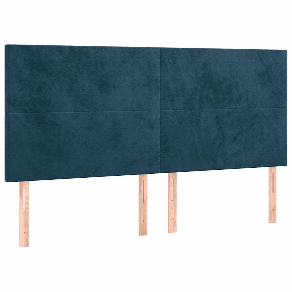 Vidaxl hoofdbord donkerblauw 200x5x118 128 cm fluweel