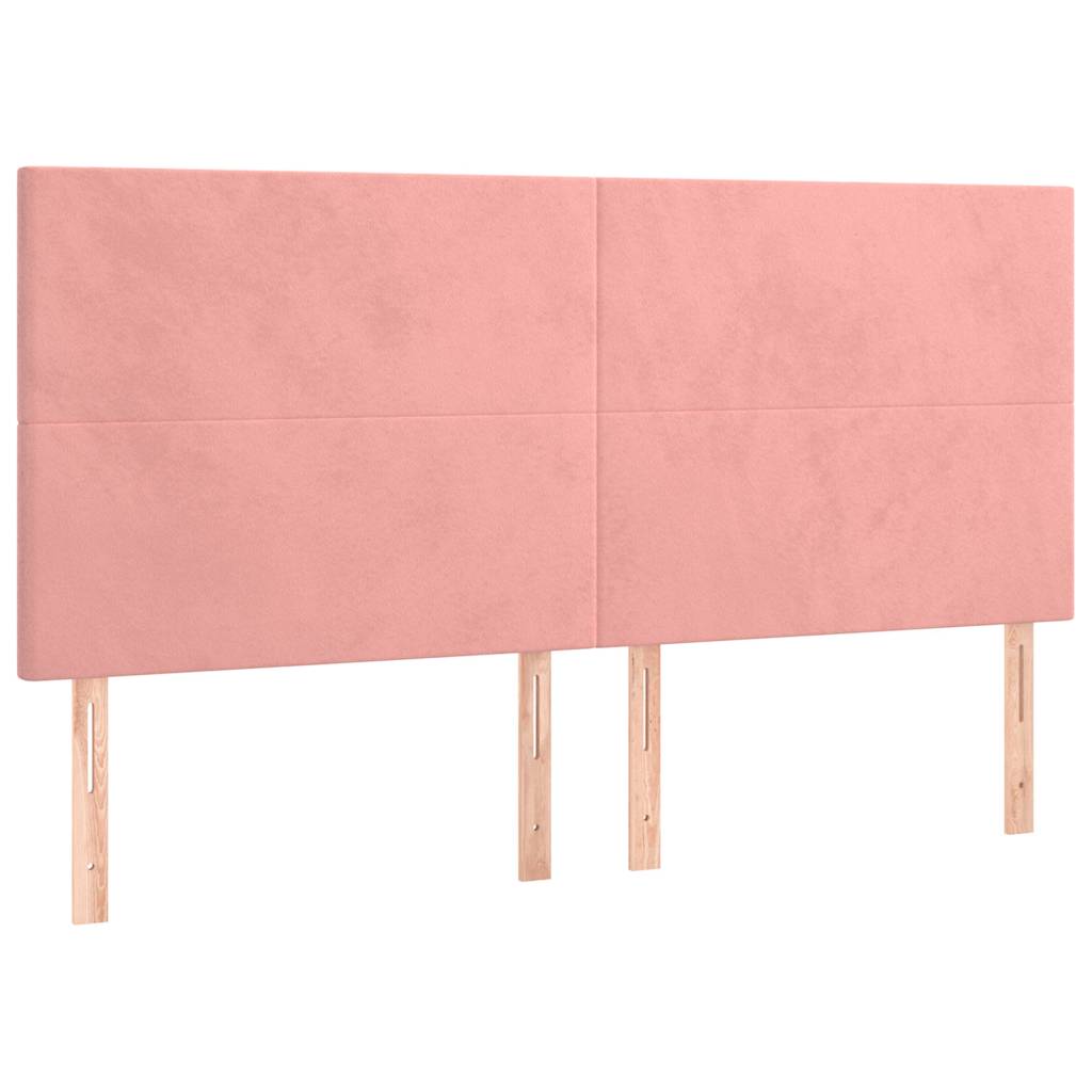 Vidaxl hoofdbord roze 200x5x118 128 cm fluweel