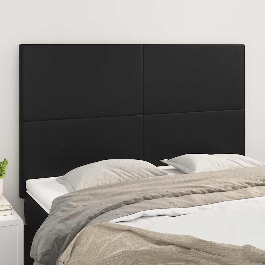 Vidaxl hoofdbord zwart 144x5x118 128 cm kunstleer
