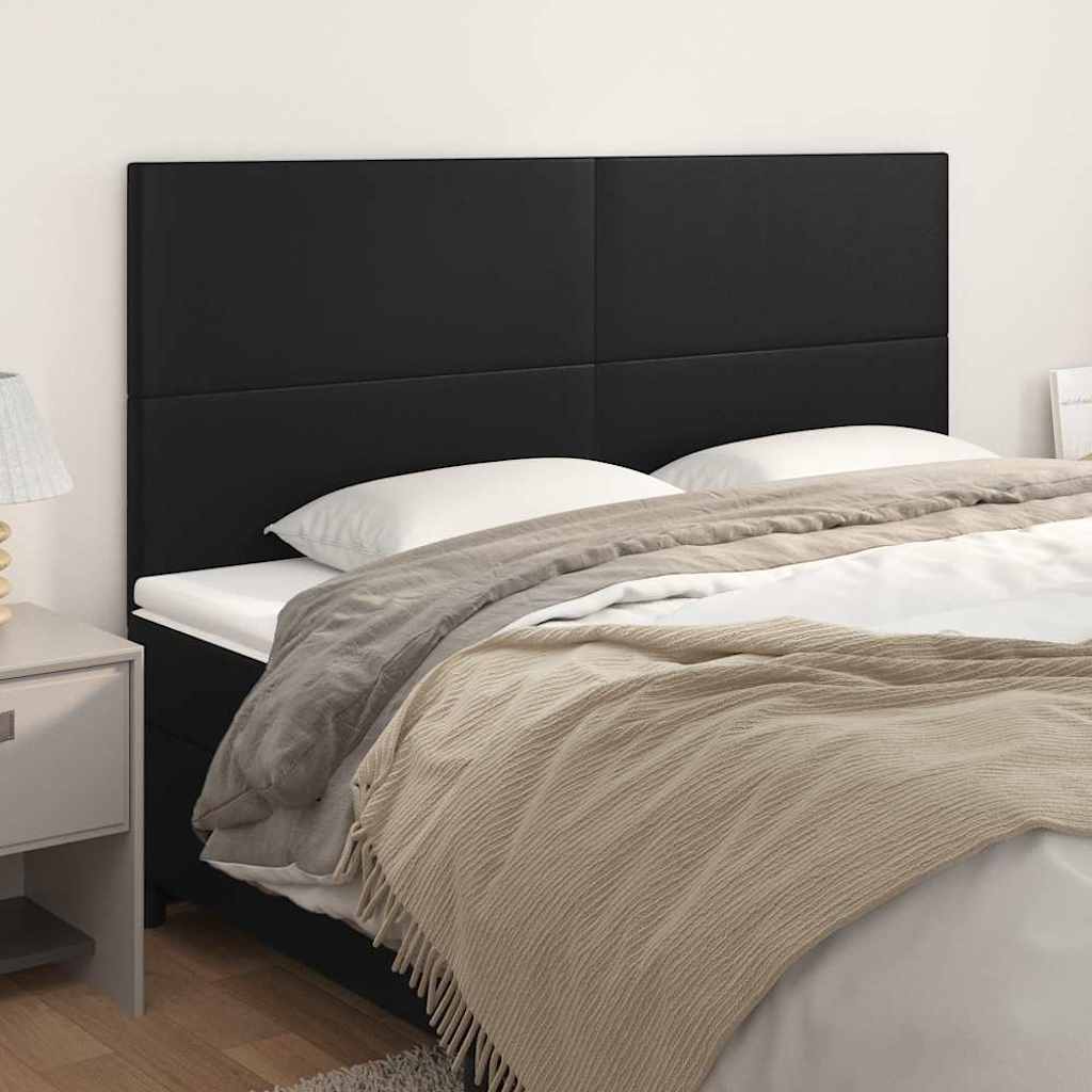 Vidaxl hoofdbord zwart 200x5x118 128 cm kunstleer