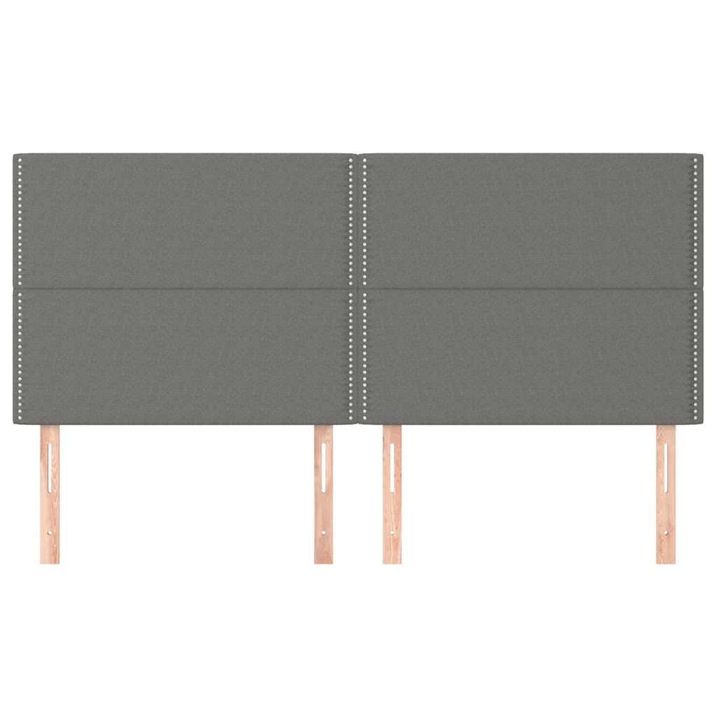 Vidaxl hoofdbord donkergrijs 180x5x118 128 cm stof
