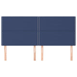 Vidaxl hoofdbord blauw 180x5x118 128 cm stof