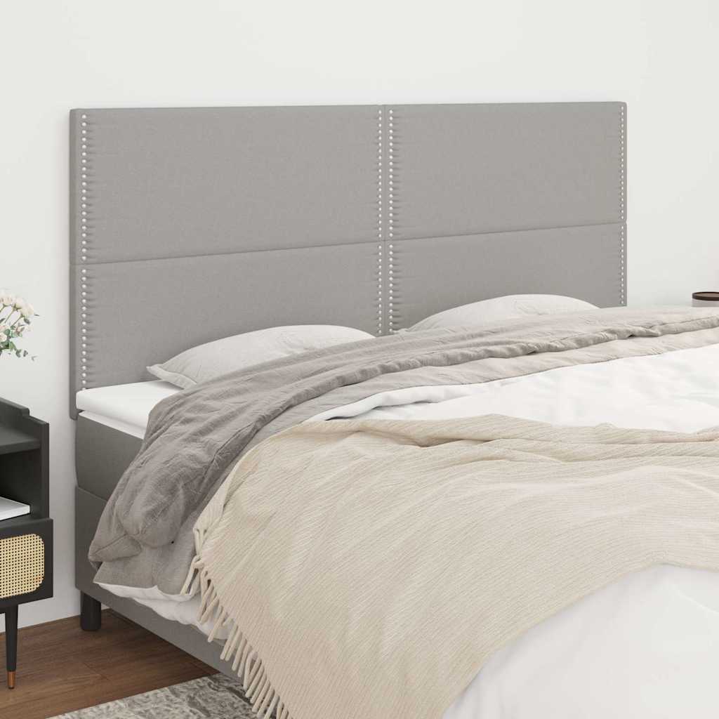 Vidaxl hoofdbord lichtgrijs 200x5x118 128 cm stof