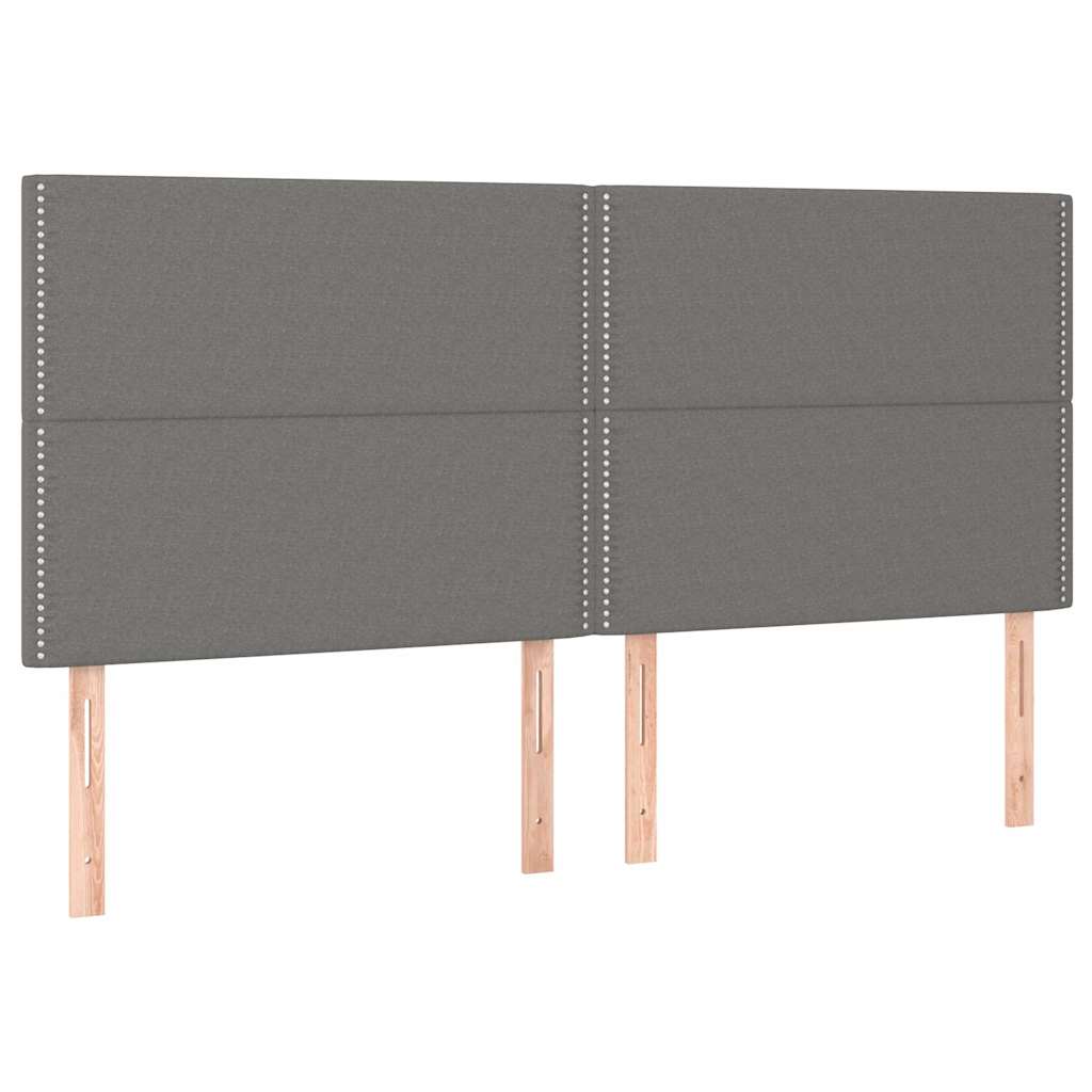 Vidaxl hoofdbord donkergrijs 200x5x118 128 cm stof