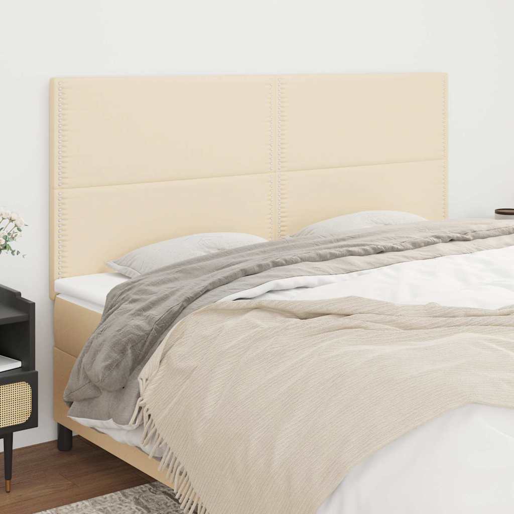 Vidaxl hoofdbord crème 200x5x118 128 cm stof