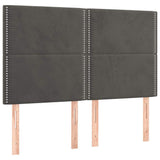 Vidaxl hoofdbord donkergrijs 144x5x118 128 cm fluweel