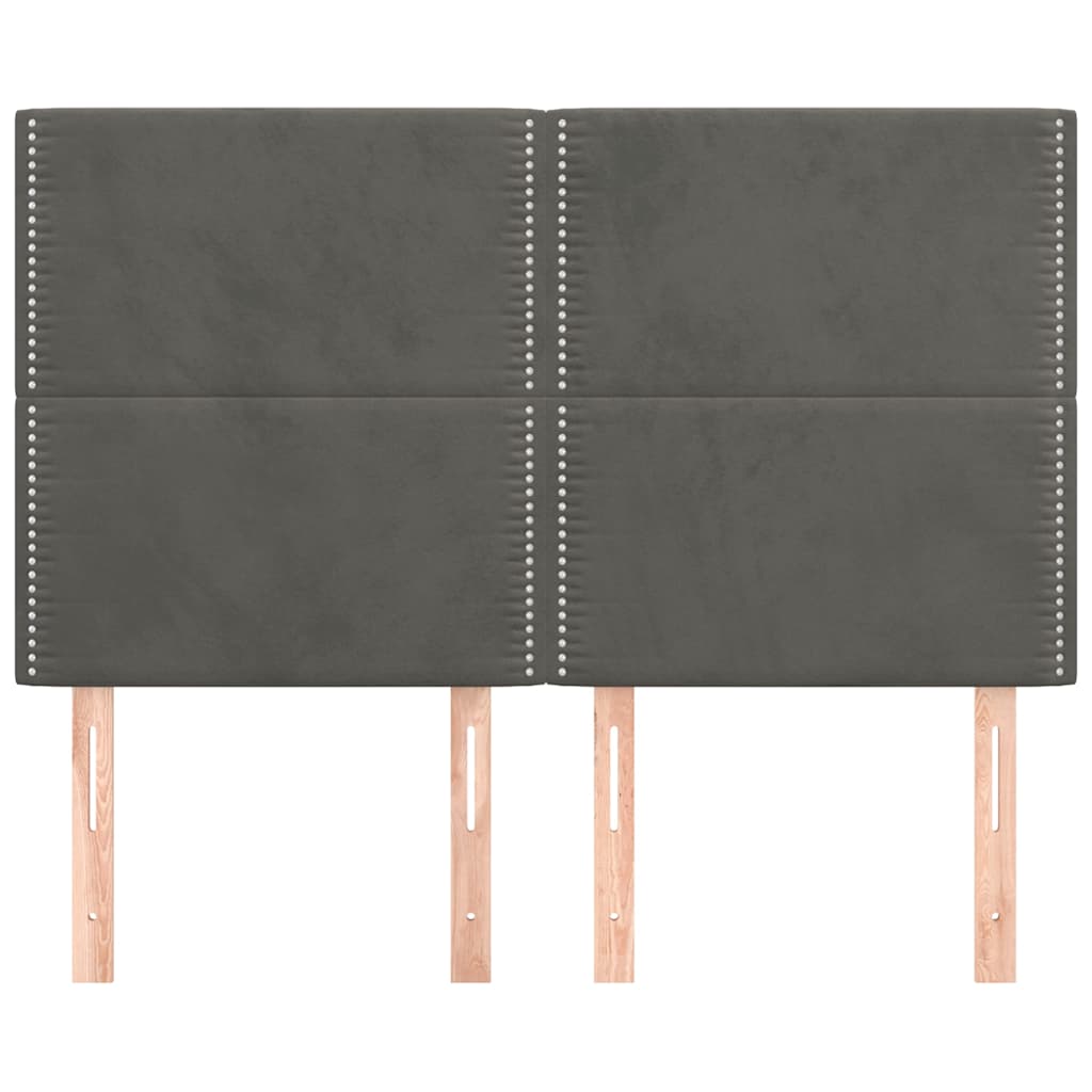 Vidaxl hoofdbord donkergrijs 144x5x118 128 cm fluweel