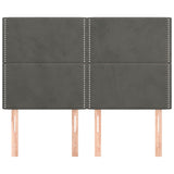 Vidaxl hoofdbord donkergrijs 144x5x118 128 cm fluweel