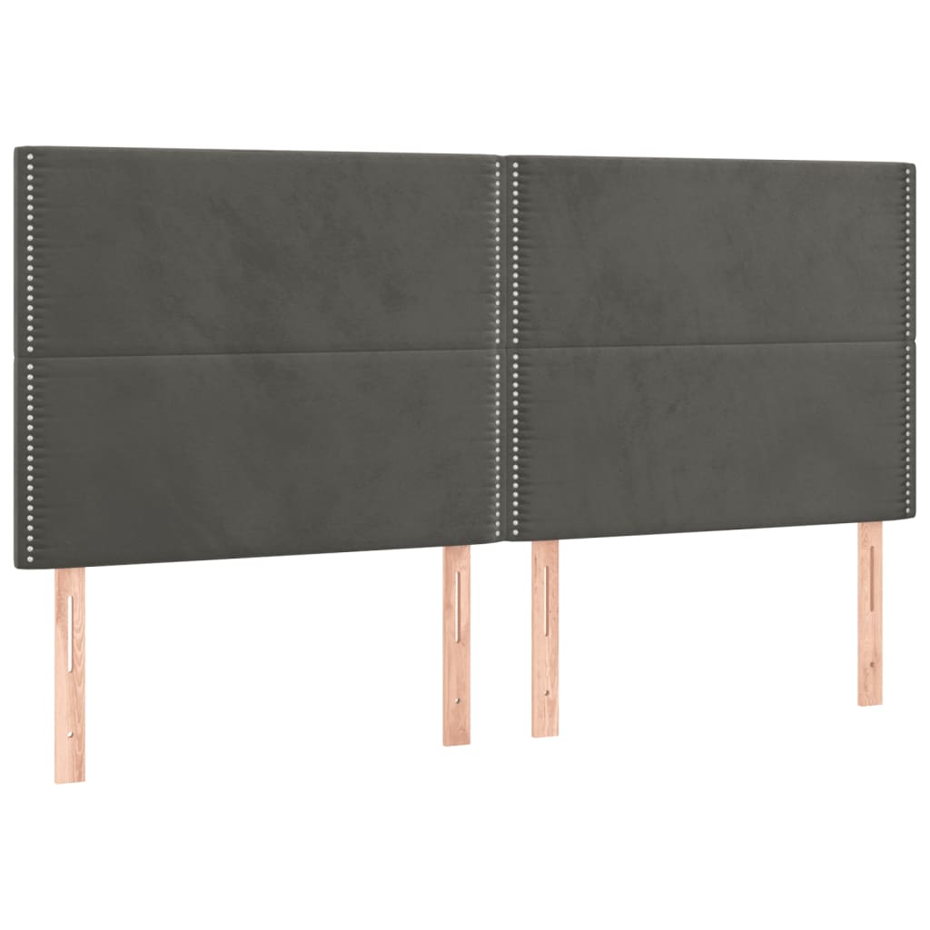Vidaxl hoofdbord donkergrijs 160x5x118 128 cm fluweel