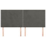Vidaxl hoofdbord donkergrijs 160x5x118 128 cm fluweel
