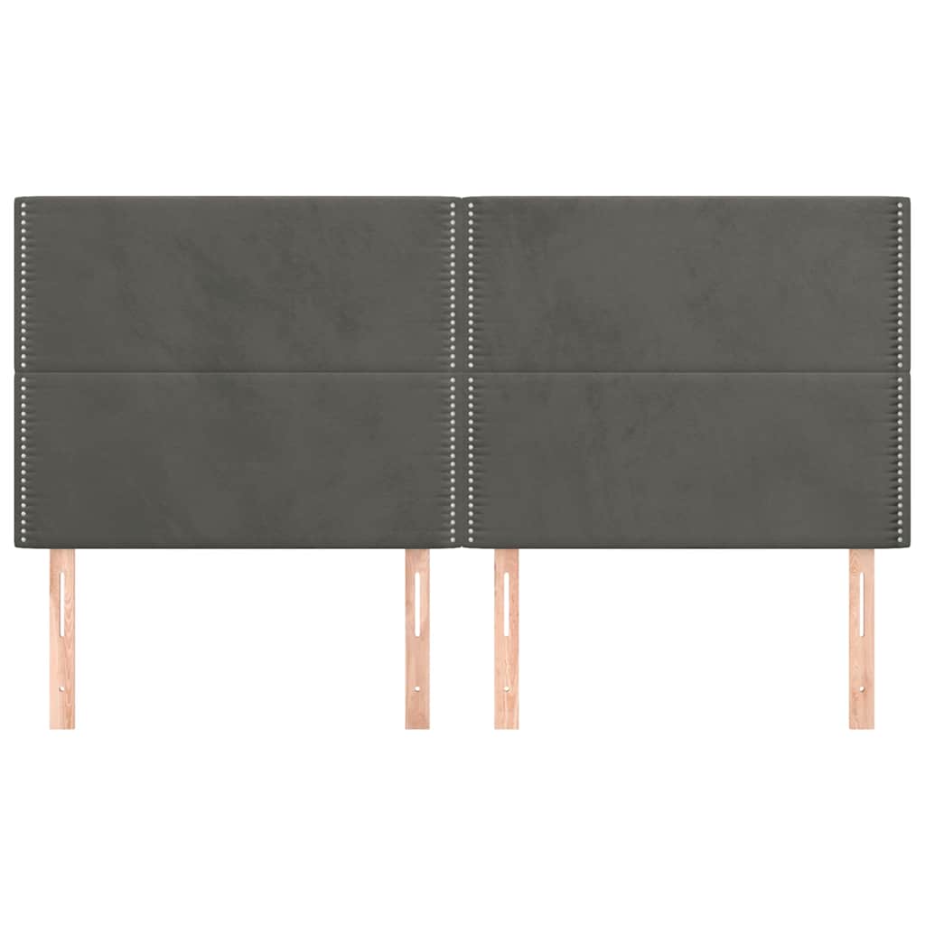 Vidaxl hoofdbord donkergrijs 180x5x118 128 cm fluweel