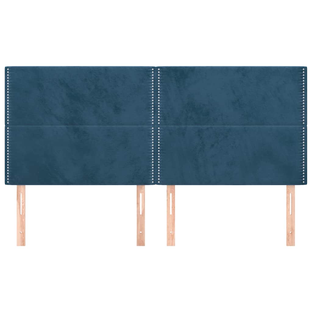 Vidaxl hoofdbord donkerblauw 180x5x118 128 cm fluweel