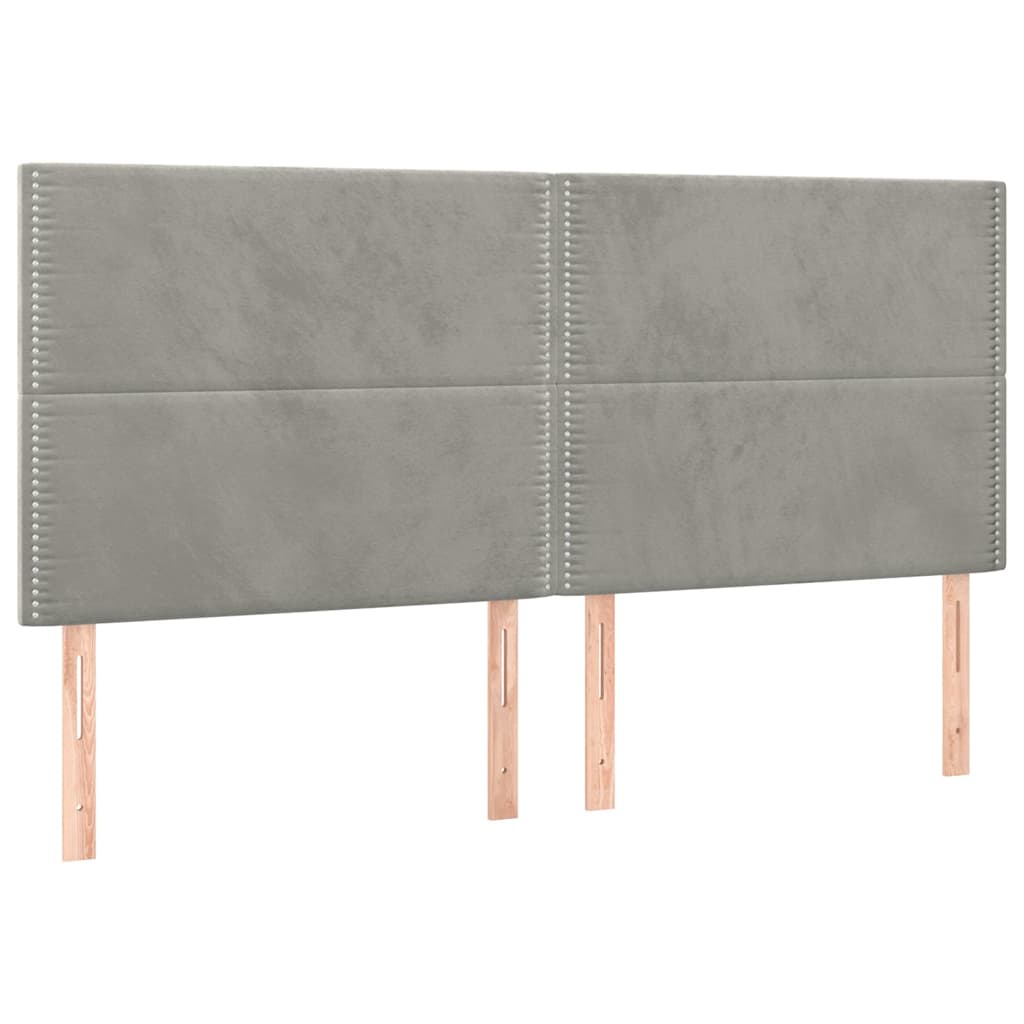 Vidaxl hoofdbord lichtgrijs 200x5x118 128 cm fluweel