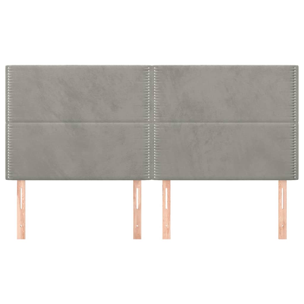 Vidaxl hoofdbord lichtgrijs 200x5x118 128 cm fluweel