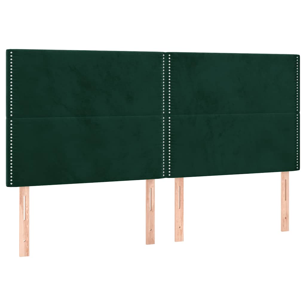 Vidaxl hoofdbord donkergroen 200x5x118 128 cm fluweel