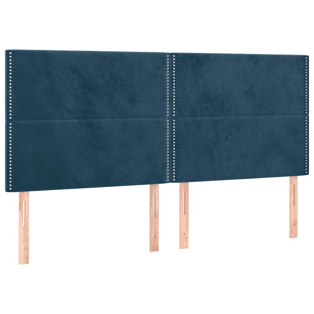 Vidaxl hoofdbord donkerblauw 200x5x118 128 cm fluweel