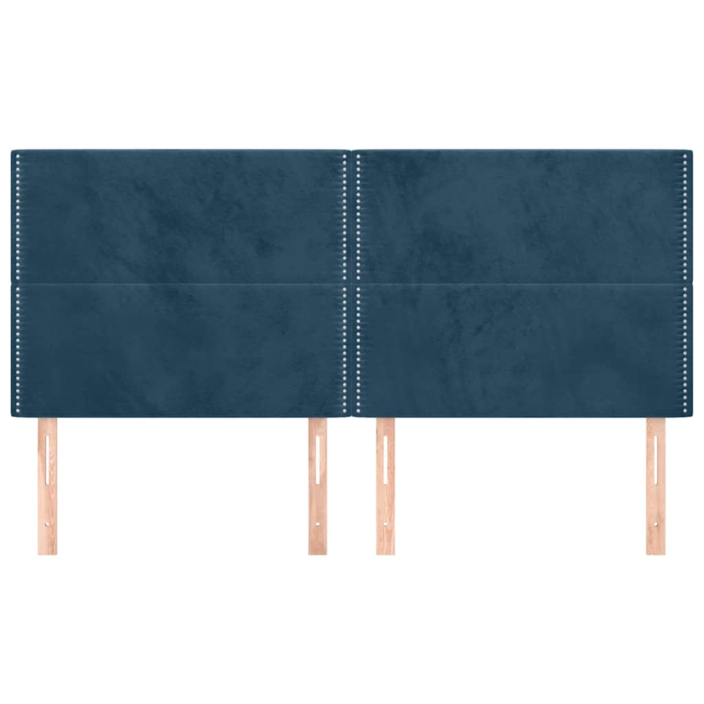 Vidaxl hoofdbord donkerblauw 200x5x118 128 cm fluweel