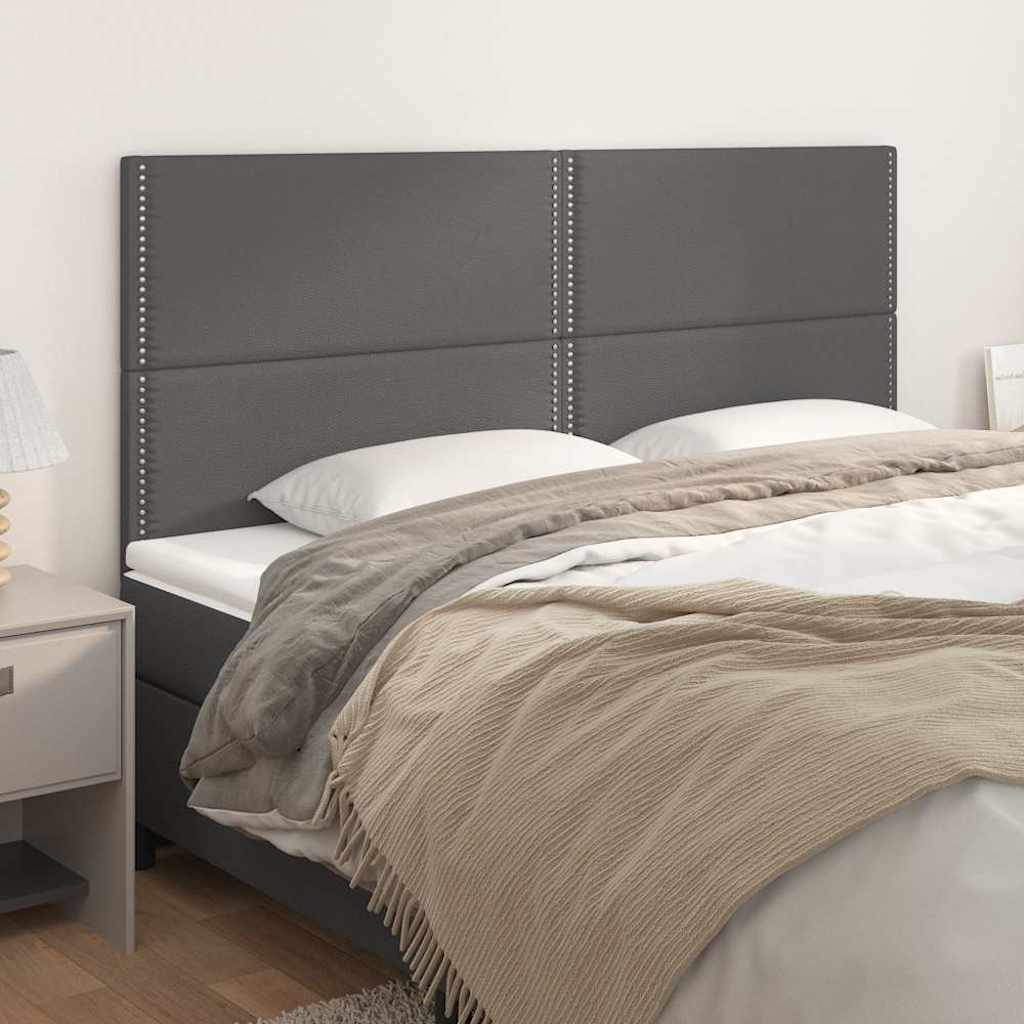 Vidaxl hoofdbord grijs 200x5x118 128 cm kunstleer