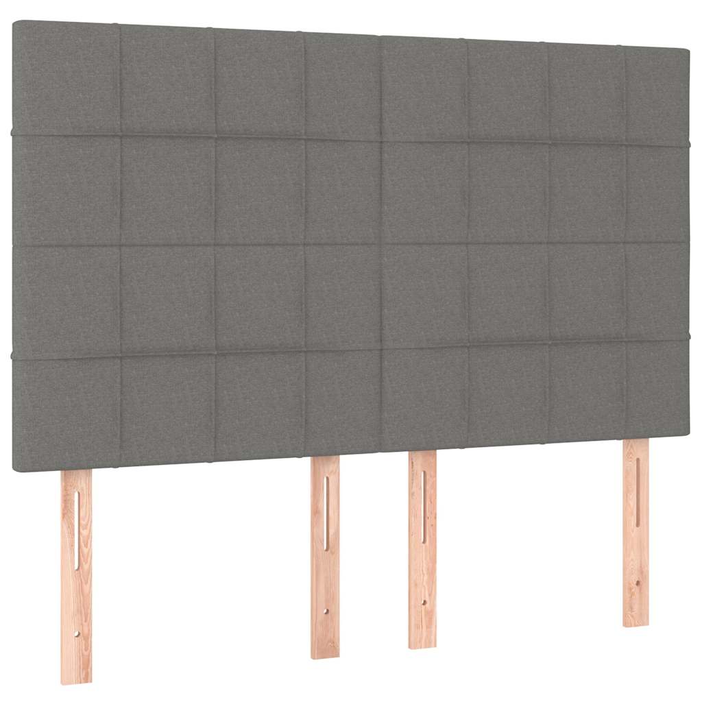 Vidaxl hoofdbord donkergrijs 144x5x118 128 cm stof
