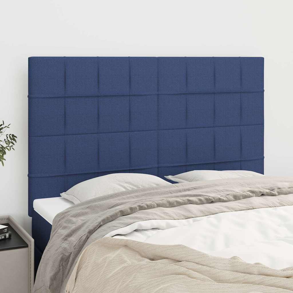 Vidaxl hoofdbord blauw 144x5x118 128 cm stof