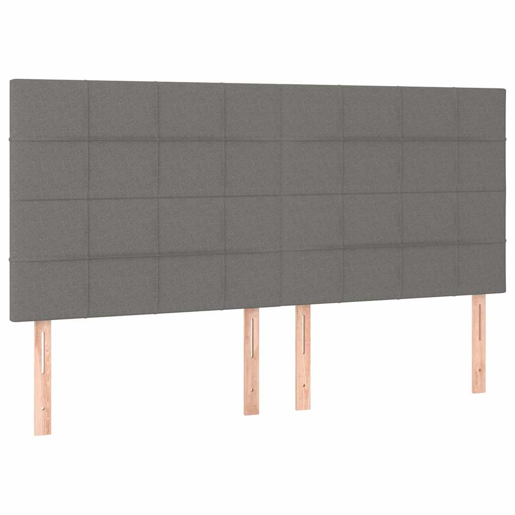 Vidaxl hoofdbord donkergrijs 200x5x118 128 cm stof