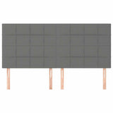 Vidaxl hoofdbord donkergrijs 200x5x118 128 cm stof
