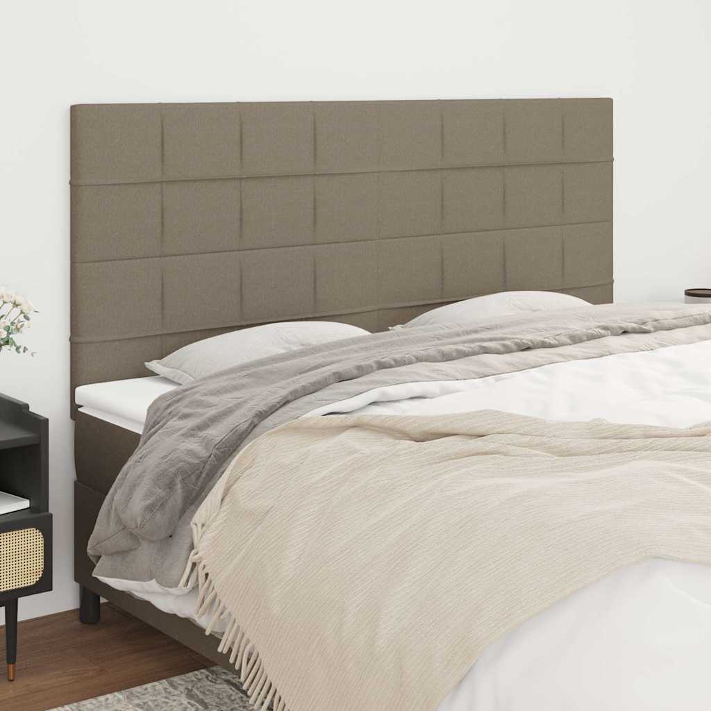 Vidaxl hoofdbord taupe 200x5x118 128 cm stof