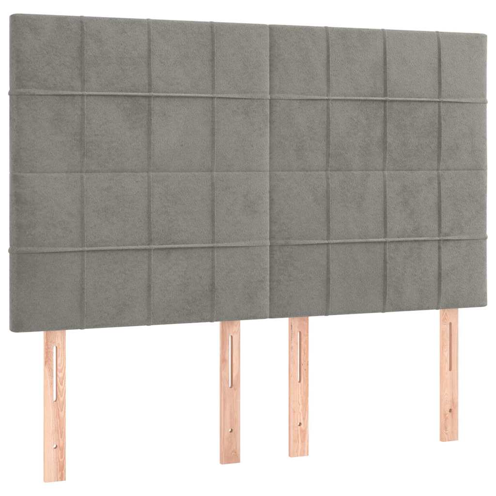 Vidaxl hoofdbord lichtgrijs 144x5x118 128 cm fluweel