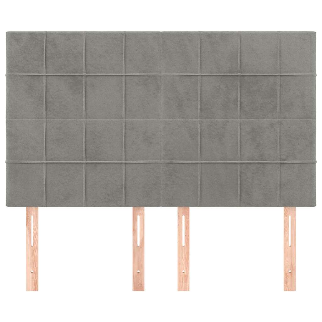 Vidaxl hoofdbord lichtgrijs 144x5x118 128 cm fluweel