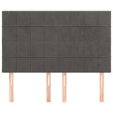 Vidaxl hoofdbord donkergrijs 144x5x118 128 cm fluweel