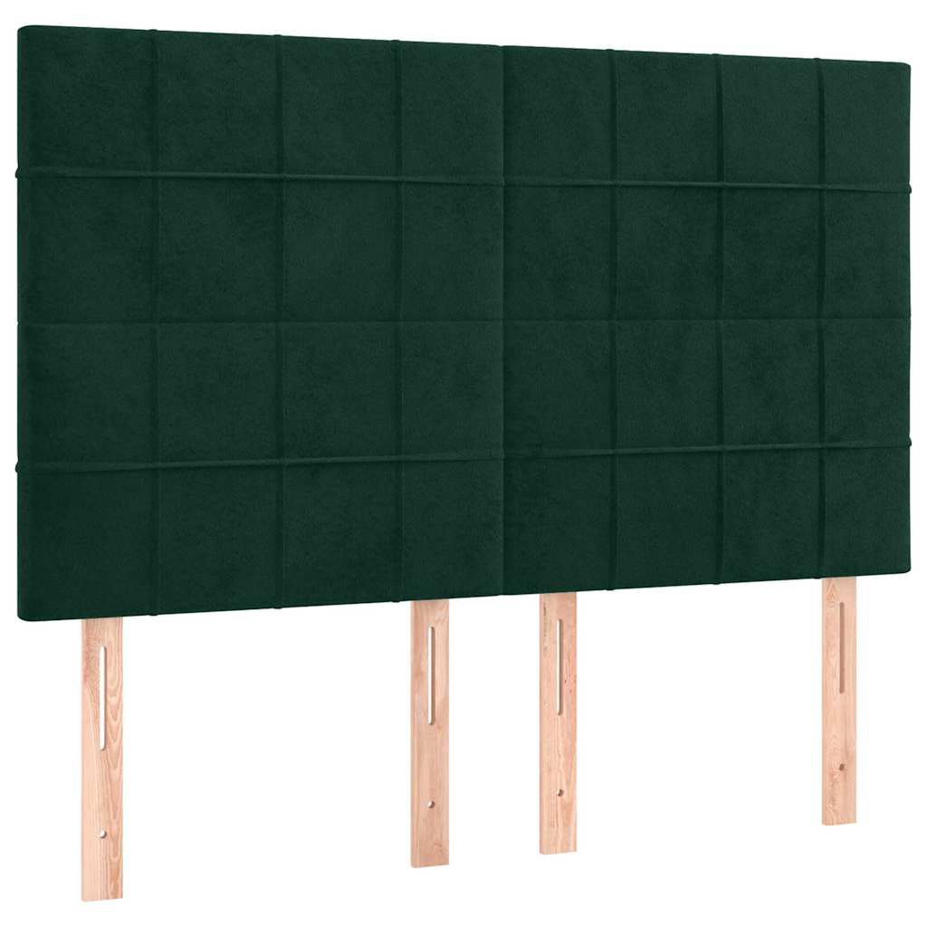 Vidaxl hoofdbord donkergroen 144x5x118 128 cm fluweel