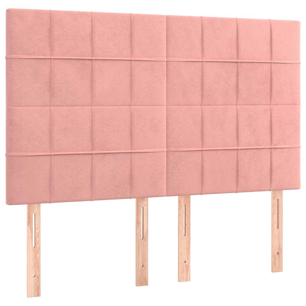 Vidaxl hoofdbord roze 144x5x118 128 cm fluweel