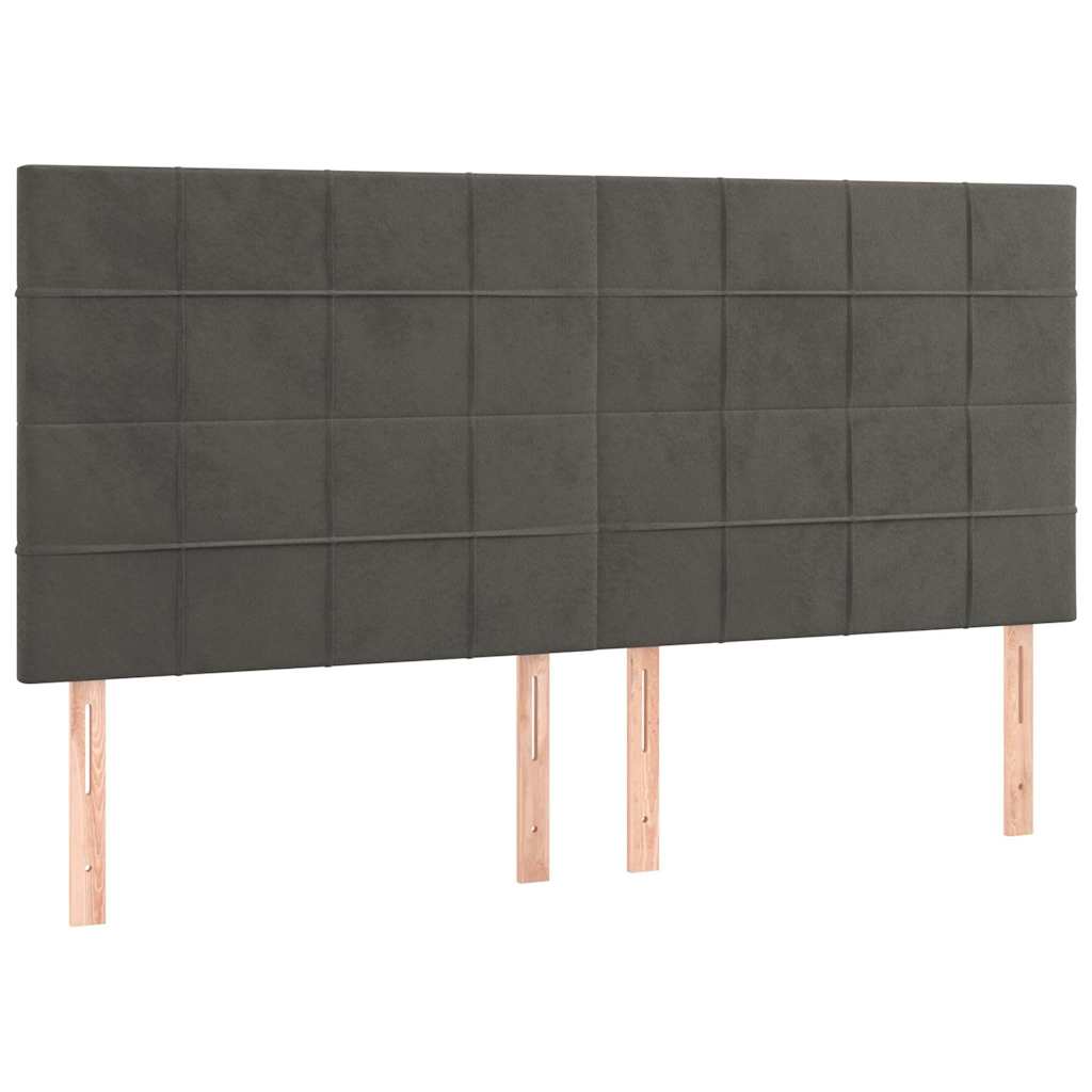Vidaxl hoofdbord donkergrijs 160x5x118 128 cm fluweel