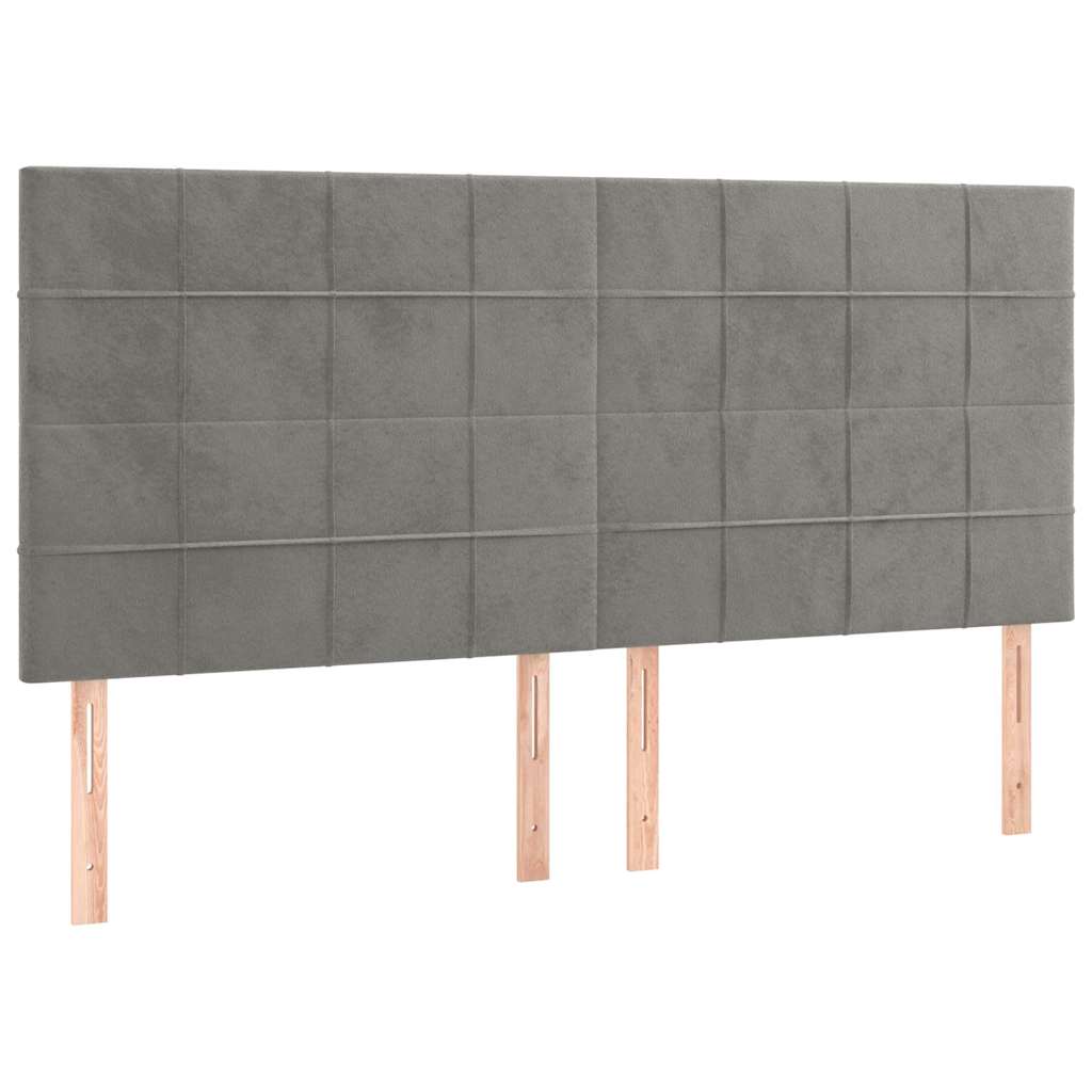Vidaxl hoofdbord lichtgrijs 180x5x118 128 cm fluweel