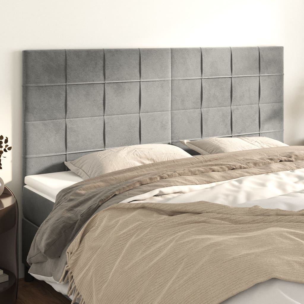 Vidaxl hoofdbord lichtgrijs 180x5x118 128 cm fluweel