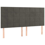 Vidaxl hoofdbord donkergrijs 180x5x118 128 cm fluweel