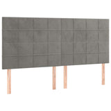Vidaxl hoofdbord lichtgrijs 200x5x118 128 cm fluweel